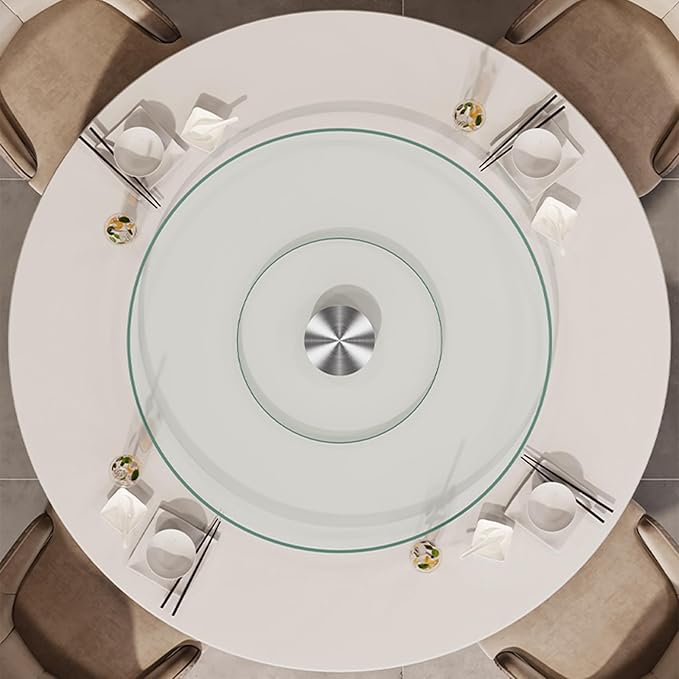 22.8" Lazy Susan for Table Top Tempered Glass Rotating Serving Tray for Dining Table, Kitchen Lazy Susan Organizer Spinning R
