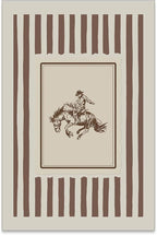 Vintage Western Wall Art Striped Rodeo Decor Southwest Cowboy Poster Canvas Prints Retro Stamp Mid West Mid Century Artwork P