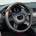Wood Grain Steering Wheel Cover Microfiber Leather Breathable Anti Slip Universal Protector 14.5-15 inch Car Interior Accesso