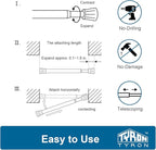 TYRON Spring Tension Curtain Rod 17 to 28 Inch, Extendable Pressure Curtain Rod Tension, Window Rods for Curtains, Kitchen, B