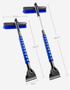 39" Extendable Snow Brush with Ice Scraper & Squeegee for Car Windshield,Rotating Auto Snow Brush with Foam Grip,Heavy Duty Car Snow Brush and Ice Scraper Combo for Truck SUV,Blue