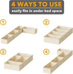 SpaceAid 4 Pack 10" High Under Bed Storage Containers, Large Underbed Storage Organizer Bins with Lids for Bedroom, Dorm, Clo