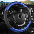 KAFEEK Carbon Fiber Steering Wheel Cover, Universal 15 Inch for Men Women, Breathable Microfiber Leather, Anti-Slip Inner Lin