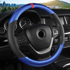 KAFEEK Carbon Fiber Steering Wheel Cover, Universal 15 Inch for Men Women, Breathable Microfiber Leather, Anti-Slip Inner Lin