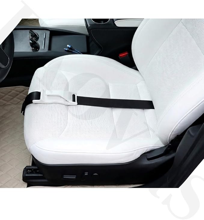 Universal Fastening Straps for Car Seat Cushions - Adjustable Extension Bands, White