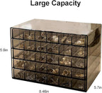 SPAKOWN Earring Organizer, Acrylic Jewelry Holder Organizer with 5 Drawers Stackable Earring Storage Case Jewelry Boxes for W