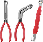 3PCS Electrical Disconnect Pliers for Cars,Sturdy Electrical Connector Pliers Including Straight & 60° & Double Head,Professi