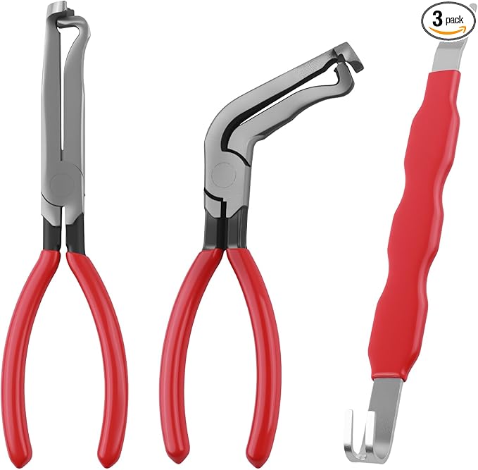 3PCS Electrical Disconnect Pliers for Cars,Sturdy Electrical Connector Pliers Including Straight & 60° & Double Head,Professi