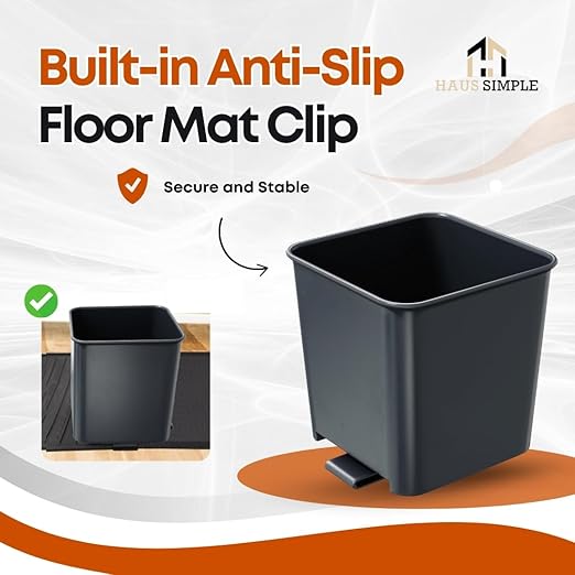 Car Trash Can Waterproof Vehicle Garbage Bin, Leakproof Anti Slip Floor Mat Clip Trash Bag Holder for Car, Truck, SUV, Van Portable Auto Trash Container with Stability Clips (Gray, Small)