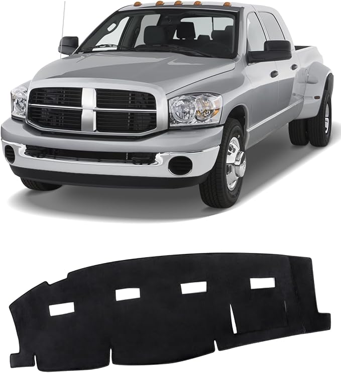 FIILINES Dash Cover for 2006-2009 Dodge Ram 2500 3500/2006-2008 Dodge Ram 1500, Dashboard Mat Cover Sunshade Nonslip Mesh Pro
