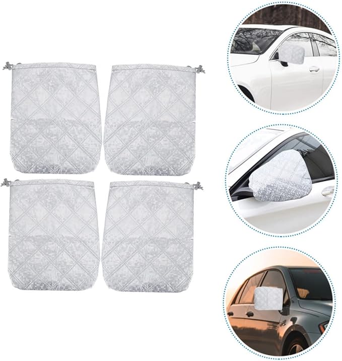 CHILDWEET 4pcs Winter Car Rearview Mirror Cover Set Snowproof Oxford Cloth Shield for Side View Mirrors Protective Covers for Outdoor Use in Rain and Snow