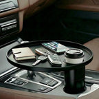 Car Tray, Height-Adjustable Car Food Tray & Cup Holder Table, 360° Rotating Car Desk for Laptop, Steering Wheel Tray, Car Accessories Universal for Most Vehicles