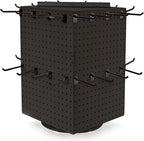 Azar Displays 701414-BLK-4B32 Rotating Countertop Display Kit with Peg Hooks Included, Pegboard Spinner Organizer, Jewelry Or
