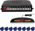 Car Reverse Parking Radar System with 8 Parking Sensors Distance Detection + LED Distance Display + Sound Warning (Blue Color)