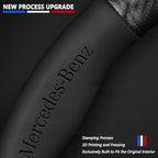 Customized Steering Wheel Cover Compatible with Mercedes-Benz, Nappa Leather & Carbon Fiber Design Car Steering Wheel Cover, with Coasters and 3-in-1 USB Fast Charging Cable (Black)
