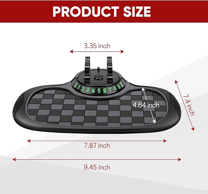 Wuyaoyao Multifunction Car Anti-Slip Mat Auto Phone Holder, PVC Car Dashboard Non-Slip Pad Phone Mount with Temporary Parking