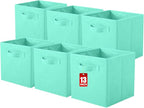 ShellKingdom Storage Bins, Foldable Fabric Storage Cubes And Cloth Organizer Drawer For Closet And Toys, 13 X 13 X 13 INCH, 6