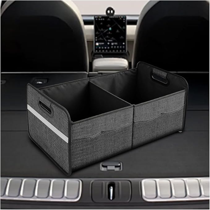 Car Trunk Organizer, Waterproof Large Capacity 600D Oxford Fabric Auto Trunk Storage Container with Pockets,