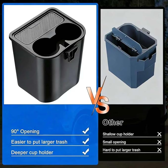 Cup Holder Trash Can for Ford Maverick Accessories - 2022-2025 Multi-Function Garbage Cans with Extra Rear Storage Box & Easy Removal, Perfect Accessories for a Maverick!