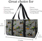 NGIL Extra Large Utility Tote Reusable Grocery Bag Oversized Collapsible for Groceries, Storage, Picnic, Beach (Tractor Truck-black)