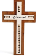 OKSQW Wall Wooden Cross Christians Cross Spiritual Religious Gifts With Hook on Hanging Wall Or Table With Blessed and Wood B