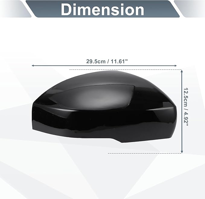 X AUTOHAUX Car Rear View Right Passenger Side Mirror Cover Cap Replacement Gloss Black for Range Rover 2013-2019, for Range Rover Sport 2014-2019, for Land Rover LR4 2014-2016