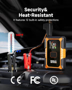 GOOLOO A5 Car Jump Starter with Air Compressor, 4000A Portable Car Jump Starter (All Gas/10.0L Diesel) with 160PSI Auto-Off