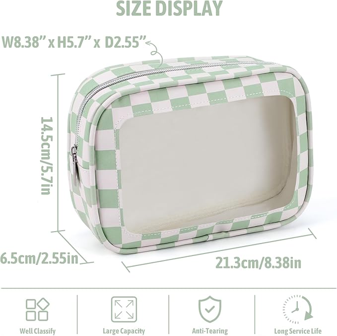 YOPCDJ 3PCS Clear Toiletry Bag,TSA Approved Travel Makeup Pouch with Zipper for Cosmetics and Toiletries，Diaper Bag Organizer