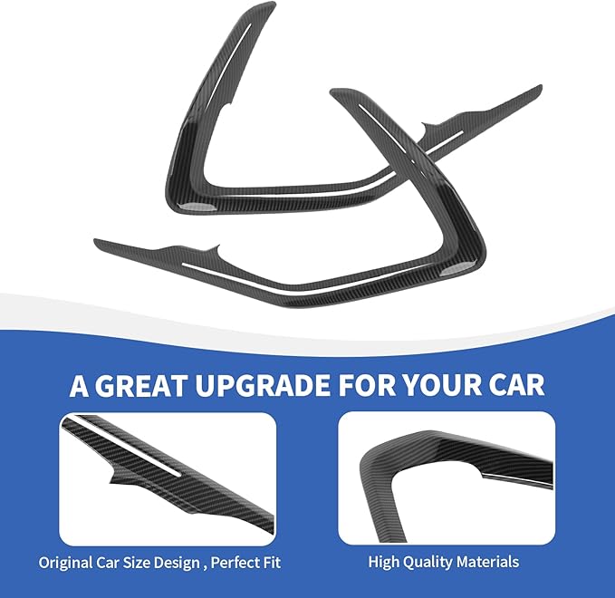for Camaro Inner Door Panel Trim, Door V Shape Panel Cover Compatible with Chevy Camaro 2016-2024, Carbon Fiber (Fits LED Light Strips)