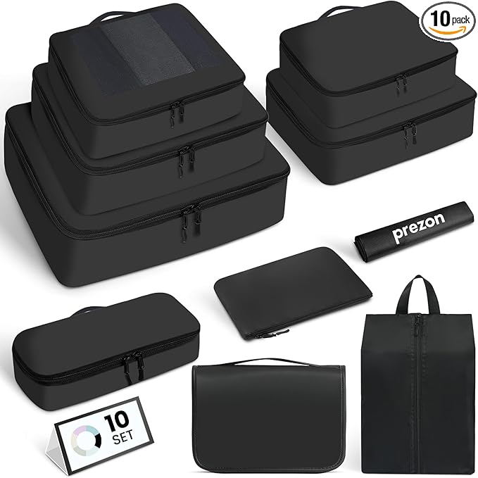Mesh Packing Cubes for Travel, Durable Luggage Organizer with Sturdy Material and Double Zippers, Comprehensive Set for Trave