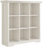 OSCHF Wooden Cube Shelf Bookcase - Modern 3 Tiers Floorstanding Open Bookshelf with Base for Home and Office, 9 Cubes Storage