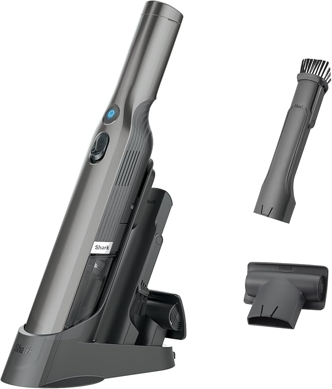 Shark WV201 WANDVAC Handheld Vacuum, Lightweight at 1.4 Pounds with Powerful Suction, Charging Dock, Single Touch Empty and D
