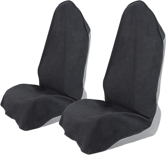 Towel Car Seat Covers - Super Absorbent Front Seat Protectors for Gym, Pets & Travel | Quick-Dry Towel Fabric | Universal Non