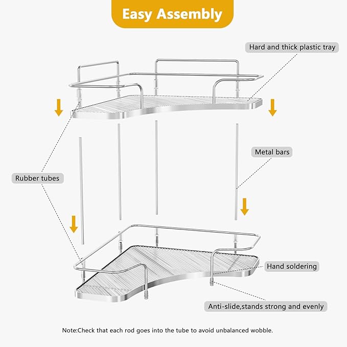 FOLLOWIN 2 Tier Bathroom Countertop Corner Organizer,Countertop Perfume Tray,Vanity Counter Shelf,Skincare Makeup Cosmetic Va