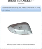 Left Driver Side Mirror Cover Cap Compatible with Toyota Rav4 2019-2024 Pearl White