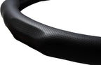 Quick Install Sporty Perforated Nappa Leather Steering Wheel Cover with Blue Top Stripes Universal fit 14 ½ to 15 inches Car SUV Pickup Steering Wheel
