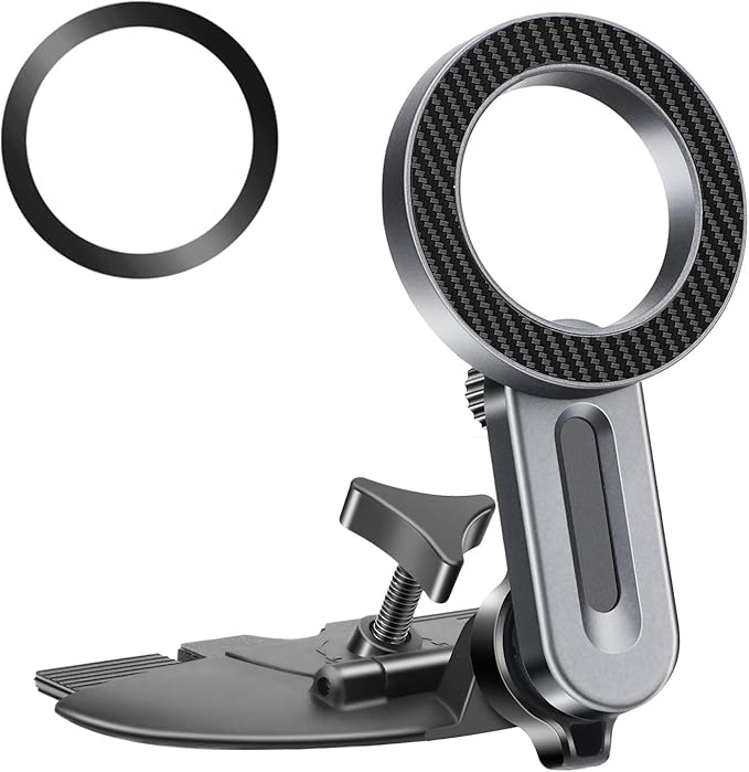 EEEKit Magnetic CD Slot Phone Mount, 20 Strong Magnets CD Player Holder, Pop Grip Ring Support for Magsafe Cases and All Smartphones