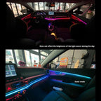 Car Interior led Ambient Lighting, Symphony RGB Car LED Strip Light, 6 in 1 with 204 inches Acrylic Fiber Optic, Multicolor Ambient Lighting Kits, Music Sync Rhythm,Sound Active Function