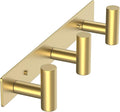 VAEHOLD Hat and Coat Wall Mount Rack - Hooks for Robes, Bags, Keys, and Towels - Bathroom Towel Hanger Organizer (Gold, “T“ S