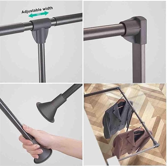 Pull Down Wardrobe Clothes Rail - Extendable Clothes Rail, Steel Sliding Trouser Bar, Push-Pull Wardrobe Organizer, Soft Clos