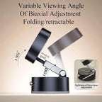 Foldable Magnetic Vacuum Phone Holder, 360° Electric Suction Car Mount, Double-Sided Swivel Stand for Car, Mirror, Gym, Kitchen, Hands-Free Portable Phone Holder (Wihte)