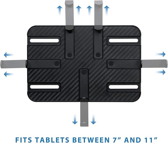 Mount-It! Carbon Fiber Car Headrest Tablet Holder, Back Seat iPad & Tablet Mount for Kids, Adjustable 7–11 Inch Rear Seat Holder for Galaxy & Fire Tablets, Road Trip Travel Mount