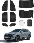 8PCS Window Shades for Kia Sportage 2023-2025 Accessories – Full Coverage Sun Shade for Side Windows, Rear Triangular & Windshield – UV Protection & Privacy for Camping, Napping, Relaxing