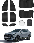 8PCS Window Shades for Kia Sportage 2023-2025 Accessories – Full Coverage Sun Shade for Side Windows, Rear Triangular & Windshield – UV Protection & Privacy for Camping, Napping, Relaxing