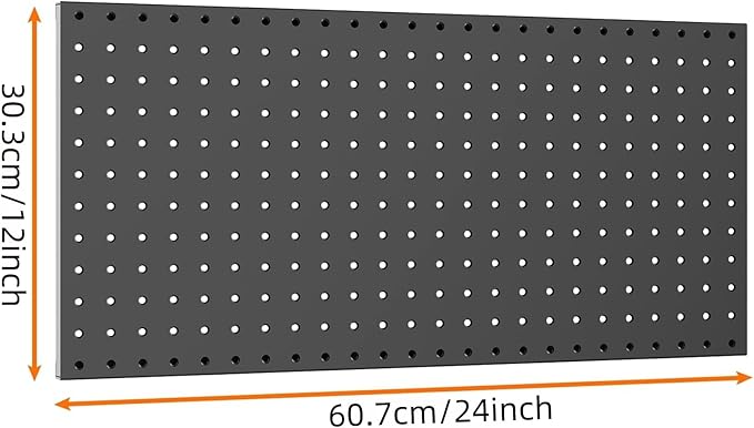 100PCS Metal Pegboard Wall Organizer, 30×60cm Pegboard Panels Tool Organizer Kit, Peg Board Utility Tool Storage for Garage W