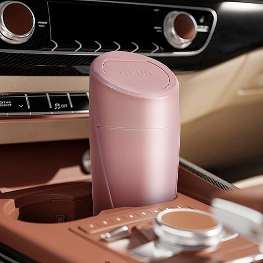 Car Trash Can with 90 Free Garbage Bags - Waterproof, Lid-Closed, Easy-to-Clean Cup Holder Trash Can, Ideal for Car Organization (Black & Pink Combo, 2-Pack, Perfect for Home, and Travel)