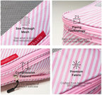 LeanTravel Premium Compression Packing Cubes for Travel - Suitcase Organizer Bags with Double Zipper & Breathable Mesh Panel 