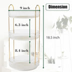 Rotating Makeup Organizer Countertop 3 Tier Lazy Susan Trays Clear Skincare Perfume Storage for Bathroom Counter Vanity, Tran