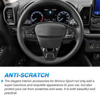 Autorder Custom Fit for Accessories Ford Bronco Sport (CX430) 2021 2022 2023 2024 2025 Carbon Fiber Steering Wheel Panel Trim Cover Automotive Interior Accessories Decoration