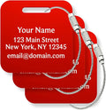 Custom Metal Luggage Tags (3 or 6 Pack) - Personalized Unique Suitcase & Backpack Travel, Durable, Waterproof & Heavy Duty (R